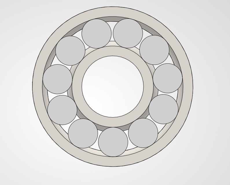 Ball Bearing Sectional Cutaway View